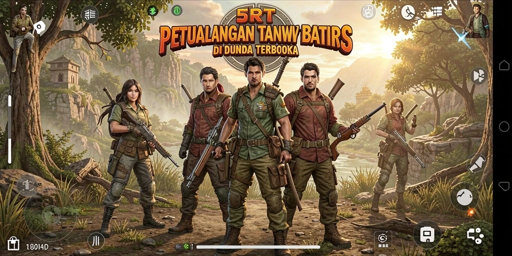 Screenshot gameplay menunjukkan petualangan seru di dunia terbuka.