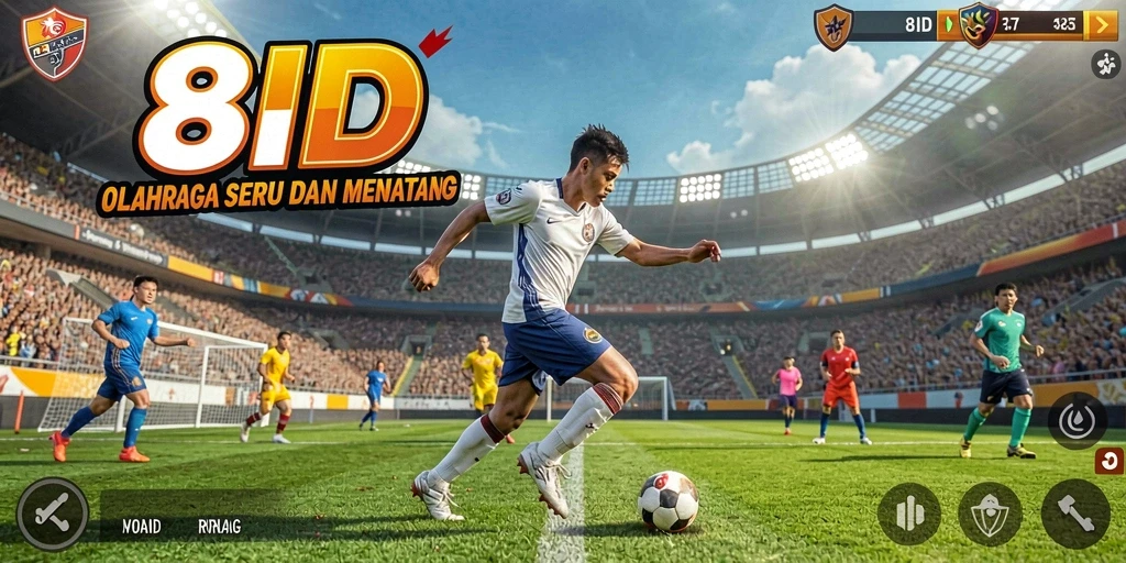 Gameplay seru dalam aplikasi 8ID yang menampilkan olahraga kompetitif.