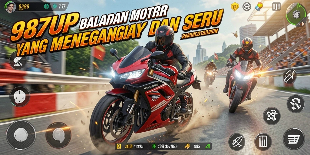 Grafik menawan dan akselerasi mendebarkan dalam balapan motor.