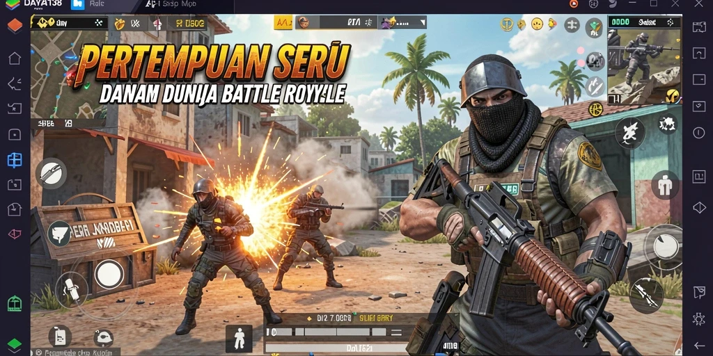 Tampilan utama gameplay DAYA138 dalam pertempuran Battle Royale.