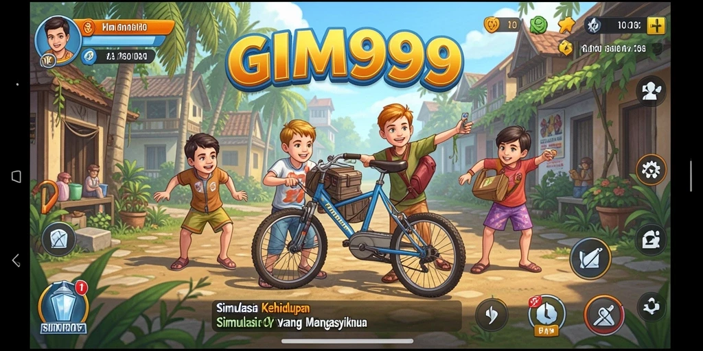 Screenshot GIM999 menampilkan gameplay menarik dalam simulasi kehidupan.