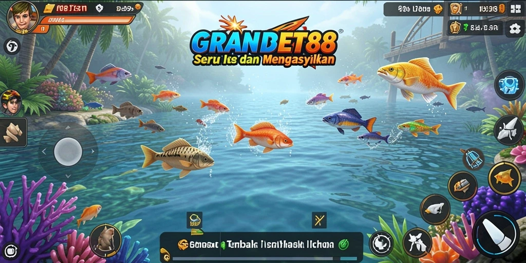 Tampilan gameplay seru Tembak Ikan di GRANDBET88.