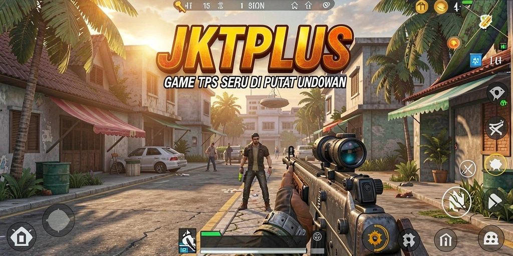 Screenshot menampilkan aksi mendebarkan dalam gameplay TPS JKTPLUS.
