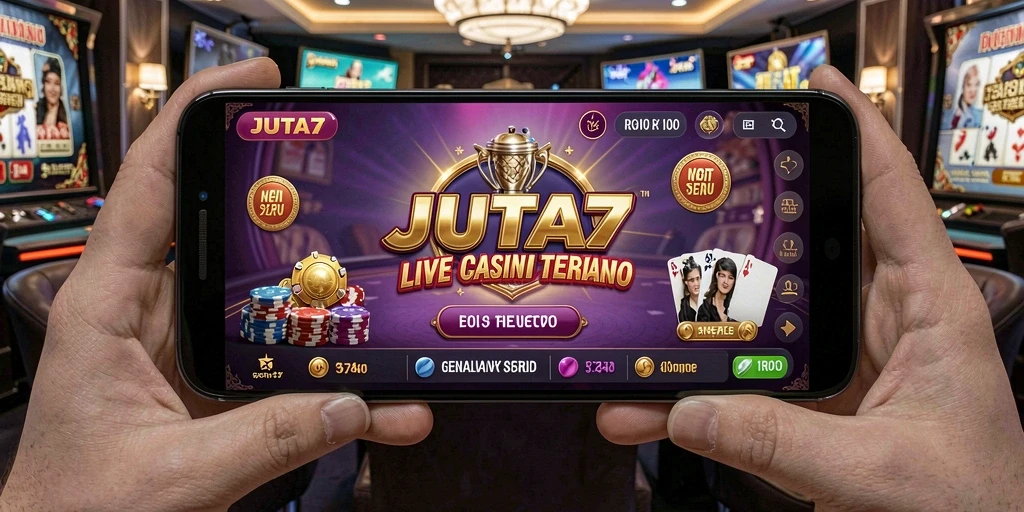 Tampilan gameplay Live Casino di JUTA7 dengan dealer profesional.