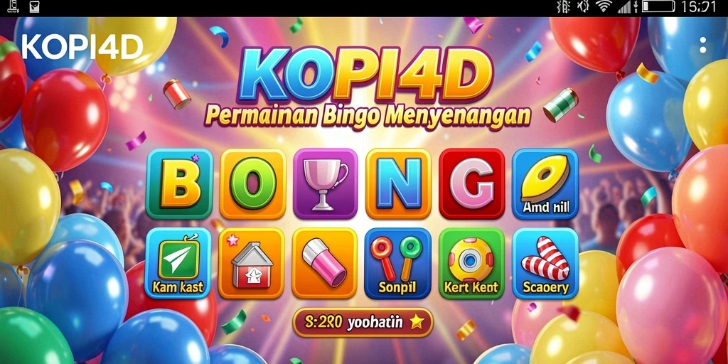 Gameplay Bingo menarik di aplikasi KOPI4D yang penuh warna.