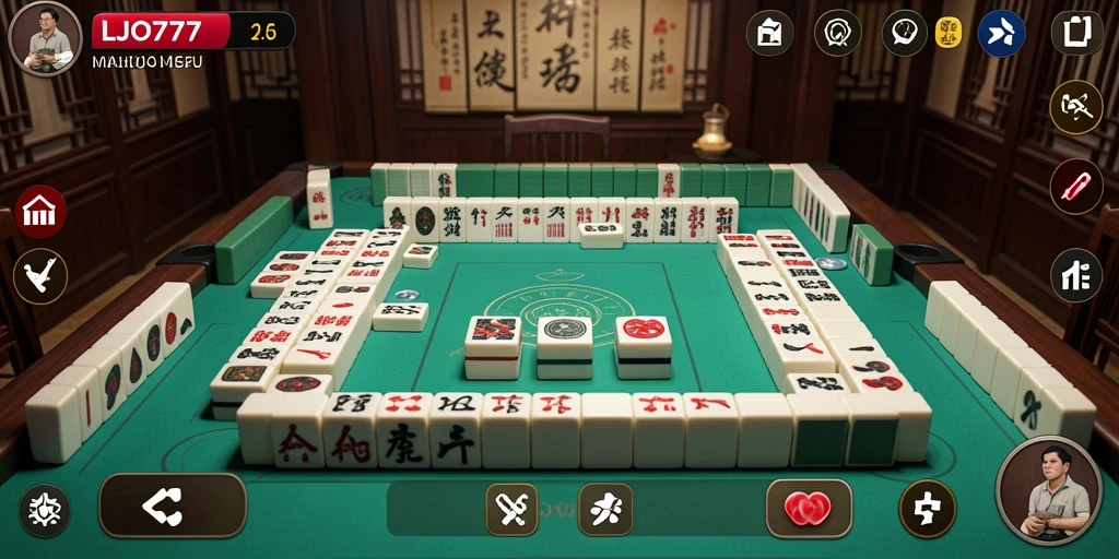 Tampilan utama LJO777 dengan gameplay Mahjong yang menantang.