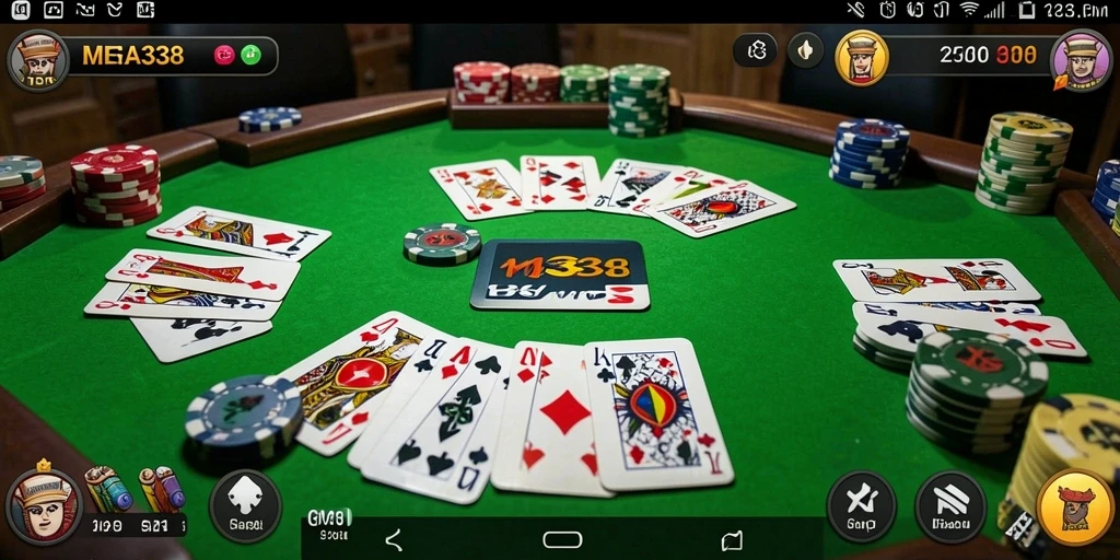 Tampilan gameplay seru dari MEGA338 yang menampilkan permainan Gaple.
