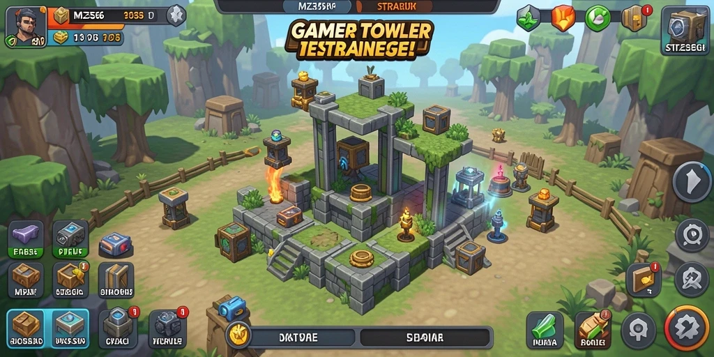 Screenshot gameplay MZ356 menampilkan aksi menara pertahanan yang mendebarkan.