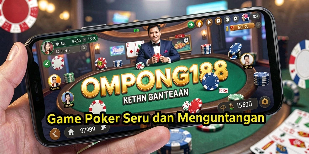 Gameplay Poker yang seru di OMPONG188 dengan antarmuka menarik.