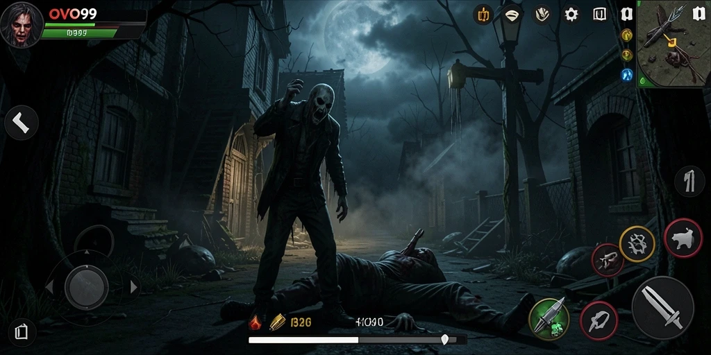 Tangkapan layar gameplay OVO99 menampilkan suasana Horror yang mendebarkan.