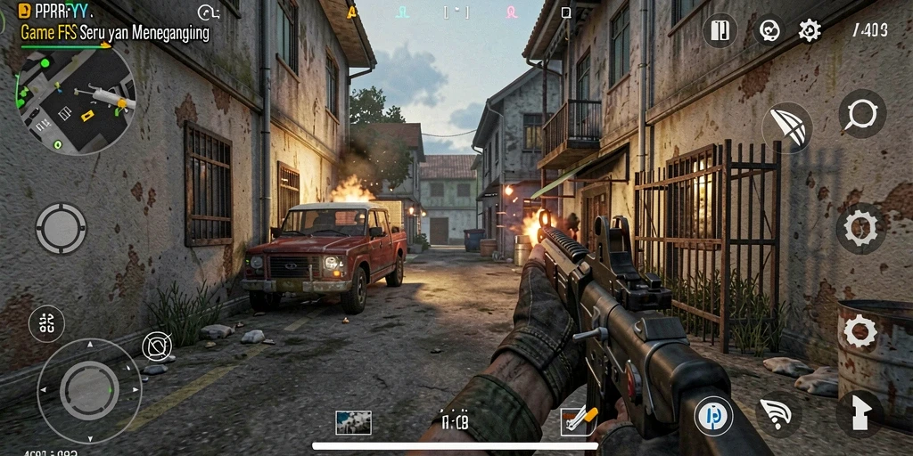 Screenshot gameplay PPRRYY yang seru, menunjukkan aksi menegangkan dalam game FPS.
