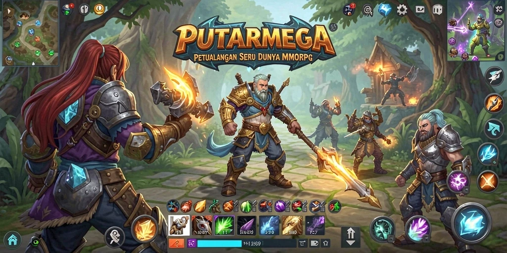 Tampilan gameplay PUTARMEGA yang mendebarkan dengan pertarungan epik.