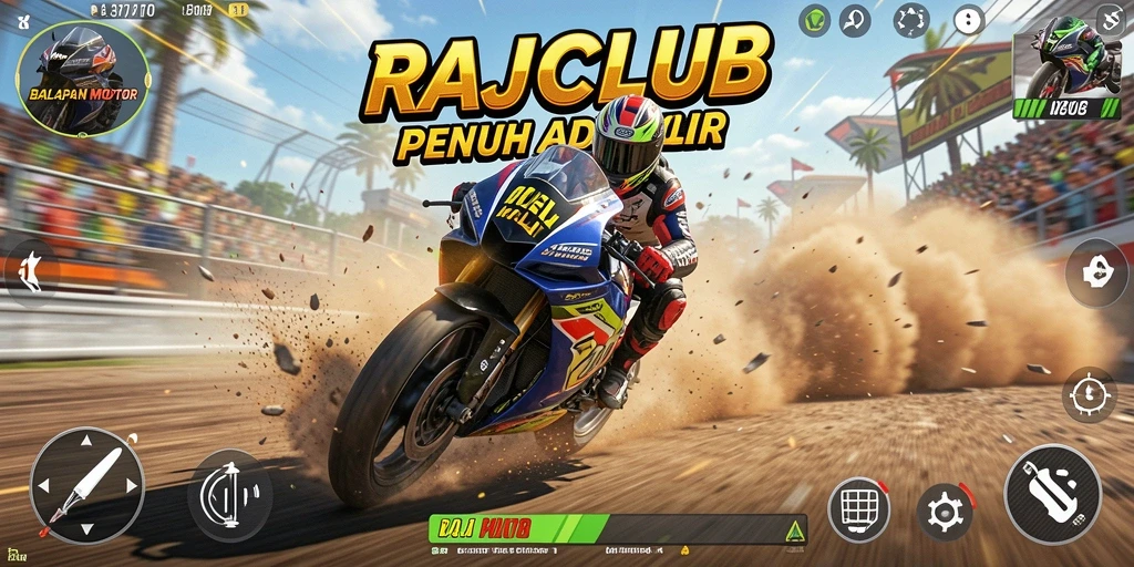 Tampilan menakjubkan dari gameplay balapan motor RAJACLUB.