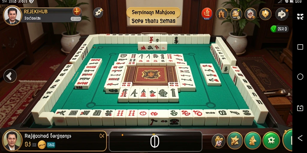 Screenshot gameplay REJEKIHUB menampilkan momen seru saat pemain menyusun strategi Mahjong.