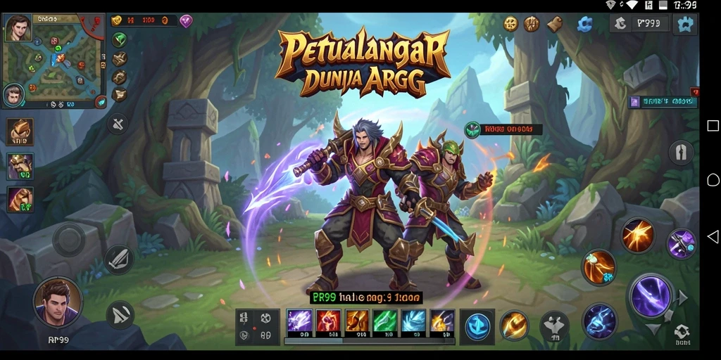 Tampilan gameplay RP99 yang epik dalam pertempuran ARPG.
