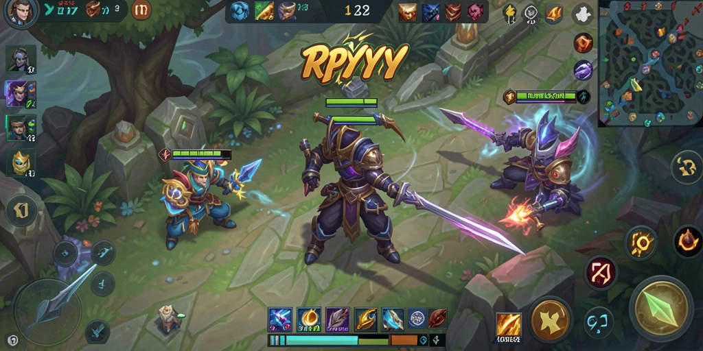 Tangkapan layar gameplay RPYYY menunjukkan pertempuran seru antar tim.