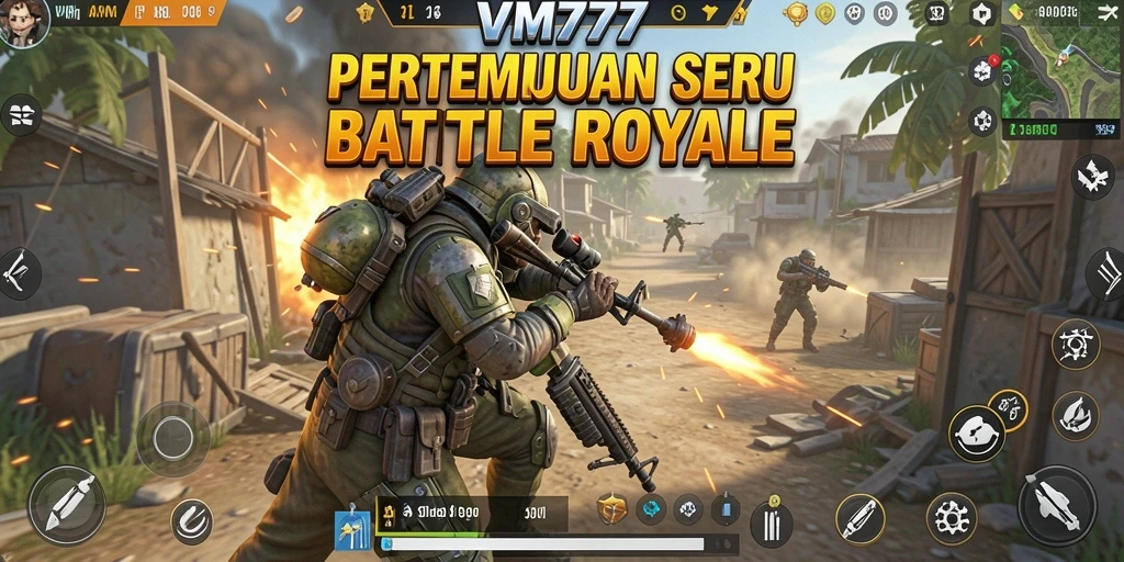 Tampilan aksi seru gameplay Battle Royale di VM777.